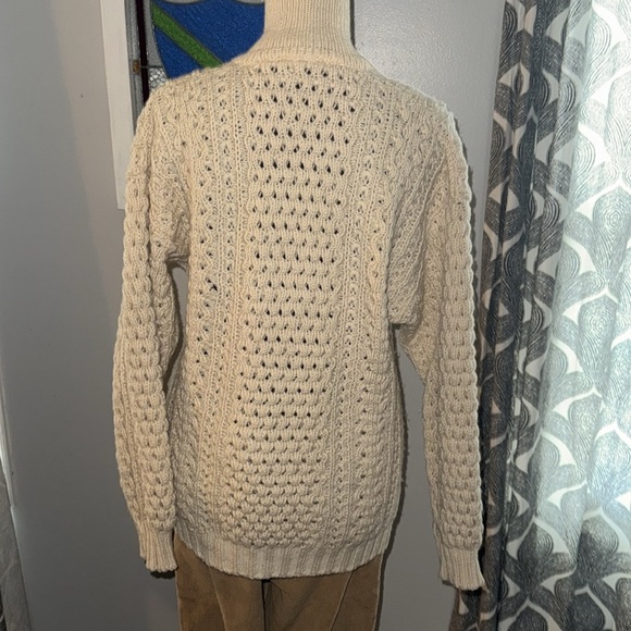Vintage Quills Knit 100% Wool Irish Hand Knit Sweater - Picture 6 of 9
